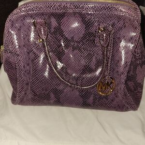 Michael Kors Purple Snake Print Tote